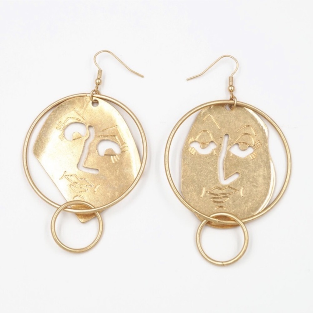 Unique Moody Abstract Face Earings